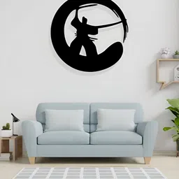ARTROOMS Black Samurai Warrior Printed Metal Wall Decor-image-70