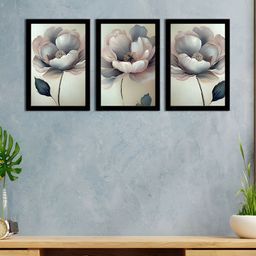 WENS Grey & Pink 3 Pieces Synthetic Wooden Painting Wall Art-picture-43
