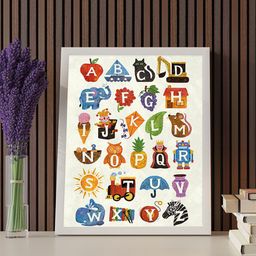 Art Street Kids White & Blue Alphabets Wall Art-picture-38