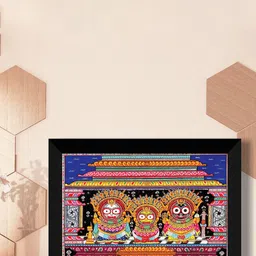 SAF Blue & Red  Lord Jagannath Printed Framed UV Coating Wall Painting-picture-30