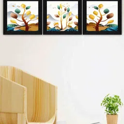 SAF Black & Blue 3 Pieces Painting Wall Arts-image-65