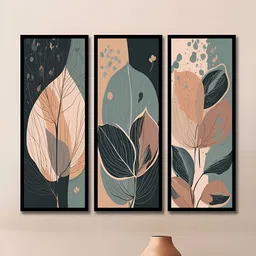 WENS Black & Teal 3 Pieces Other Painting Wall Art-picture-35