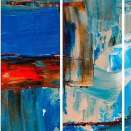 Inephos Blue & Red 4 Piece Canvas Abstract Wall Paintings-picture-15