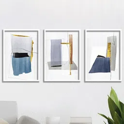 SAF Blue & White 3 Pieces Abstract Painting Wall Arts-picture-21
