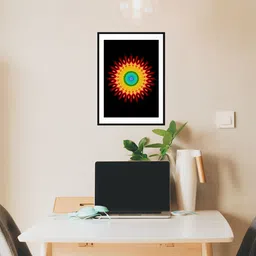 Sasimo Sasimo Mandala Black & Orange-Colored Truthfullness Wall Art-picture-35