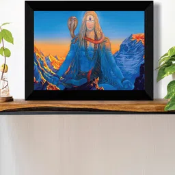 SAF Blue & Orange Lord Shiva Painting Wall Art-picture-39