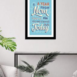 WENS Black & Blue Inspirational Quotes Laminated Framed Wall Art-picture-5