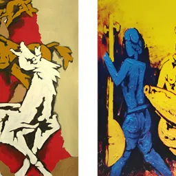 Adventures India Red & Yellow 2 Piece Canvas Wall Painting-picture-26
