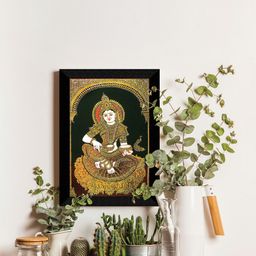 SAF Black & Yellow Maa Annapoorna Religious Wall Art-picture-37