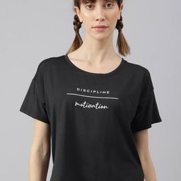 MKH Women Typography Printed Drop-Shoulder Sleeves Dri-FIT Sports T-shirt-picture-12