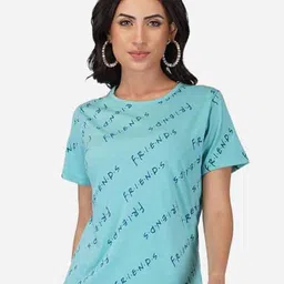 BASE 41 Friends Printed Slim Fit Pure Cotton T-shirt-image-89