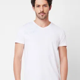SPYKAR Typography Printed V-Neck Half Sleeves Slim Fit Cotton Casual T-shirt-picture-33