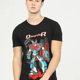 LOCOMOTIVE Men Black Printed Slim Fit T-shirt-picture-12