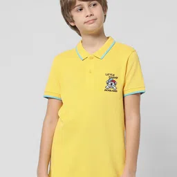 Jack & Jones Junior Boys Typography Printed Polo Collar Slim Fit Pure Cotton T-shirt-picture-45
