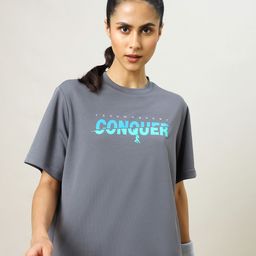 Technosport Typography Printed Anti Odour Boxy Fit Sports T-shirt-picture-47