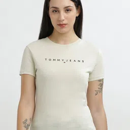 Tommy Hilfiger Women V-Neck Applique Slim Fit T-shirt-picture-25