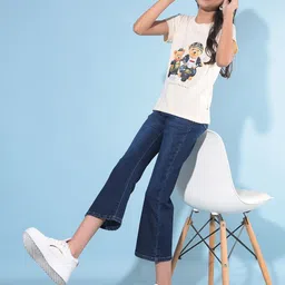 Crimsoune Club Girls Graphic Printed Slim Fit T-shirt-image-40