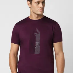V Dot Men Printed Applique Slim Fit T-shirt image 1