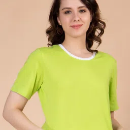 ENTELLUS Round Neck Slim Fit Cotton Casual Crop T-shirt-picture-10