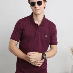 Crocodile Men Polo Collar Embroidered Slim Fit T-shirt image 1