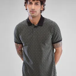 SPYKAR Men Geometric Printed Polo Collar Slim Fit T-shirt-picture-18