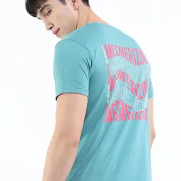 HIGHLANDER Men Teal Varsity Slim Fit T-shirt-picture-47