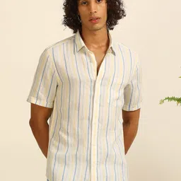 THINC Men Freshly Striped Linen Regular Fit Shirt-picture-38