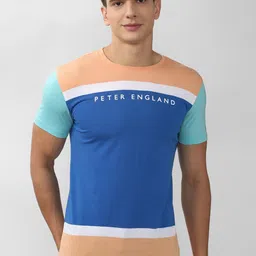 Peter England Casuals Men Multicoloured Colourblocked Slim Fit T-shirt-picture-34