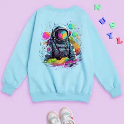 NUSYL Kids Graphic Printed Round Neck Long Sleeve Fleece Pullover Oversized Sweatshirt-picture-17