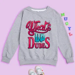 NUSYL Kids Typography Printed Oversized Sweatshirt-picture-28
