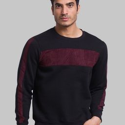 Parx Men Black Colourblocked Sweatshirt-picture-4