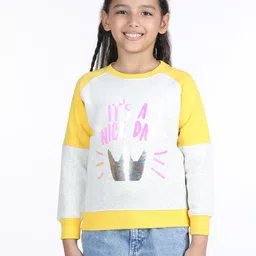 Wingsfield Girls Printed Fleece Sweatshirt-image-48