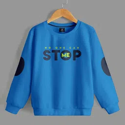 BAESD Boys Typography Printed Fleece Pullover Sweatshirt image 1