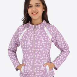 CUTECUMBER Floral Printed Mock Collar Sweatshirt-picture-19