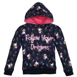 PLUM TREE Girls Navy Blue Printed Hooded Sweatshirt-picture-31