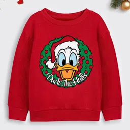 YK Disney Girls Donald Duck Printed Cotton Sweatshirt-image-44