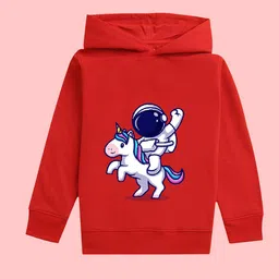 NUSYL Girls Graphic Printed Hooded Fleece Pullover Sweatshirt-picture-27