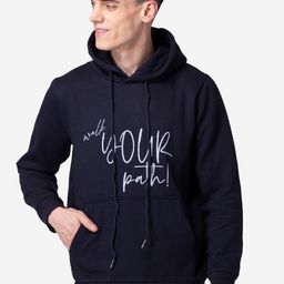 Allen Cooper Men Navy Blue Printed Hooded Sweatshirt-picture-46