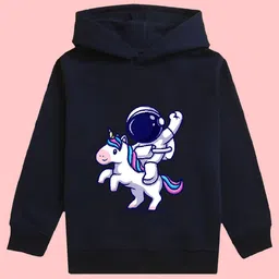NUSYL Girls Astronaut Printed Hooded Fleece Pullover Sweatshirt-picture-12