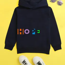 NUSYL Unisex Kids Navy Blue Printed Hooded Sweatshirt-image-78