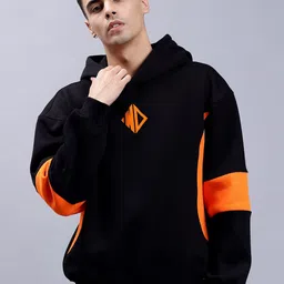 WEARDUDS Colourblocked Hooded Oversized Cotton & Fleece Sweatshirt-picture-20