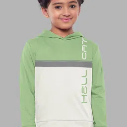 HELLCAT Girls  Colourblocked Hooded Cotton Sweatshirt-picture-17