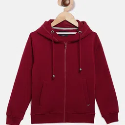 Crimsoune Club Girls Red Hooded Sweatshirt image 1