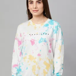 Club York Women White & Blue Printed Sweatshirt-image-21