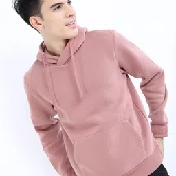 HIGHLANDER Men Rose Solid Hooded Sweatshirt-image-98