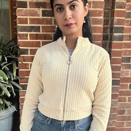 STREET 9 Women Self-Striped Crop Sweatshirt-picture-13