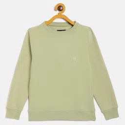 Crimsoune Club Girls Olive Green Solid Sweatshirt-picture-37