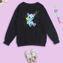 NUSYL Kids Graphic Printed Fleece Pullover Oversized Sweatshirt-picture-21