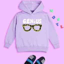 NUSYL Kids Typography Printed Hooded Fleece Pullover Sweatshirt-image-14