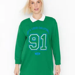 Trendyol Typography Printed Shirt Collar Pullover Sweatshirt-picture-25